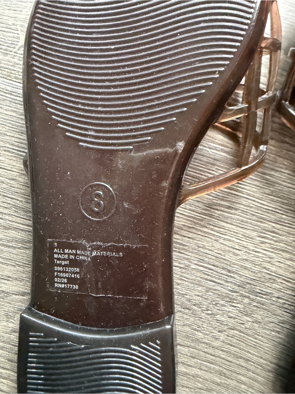 Target Harbor Jelly Slide Sandals A New Day Brown 8 - Picture 4 of 4